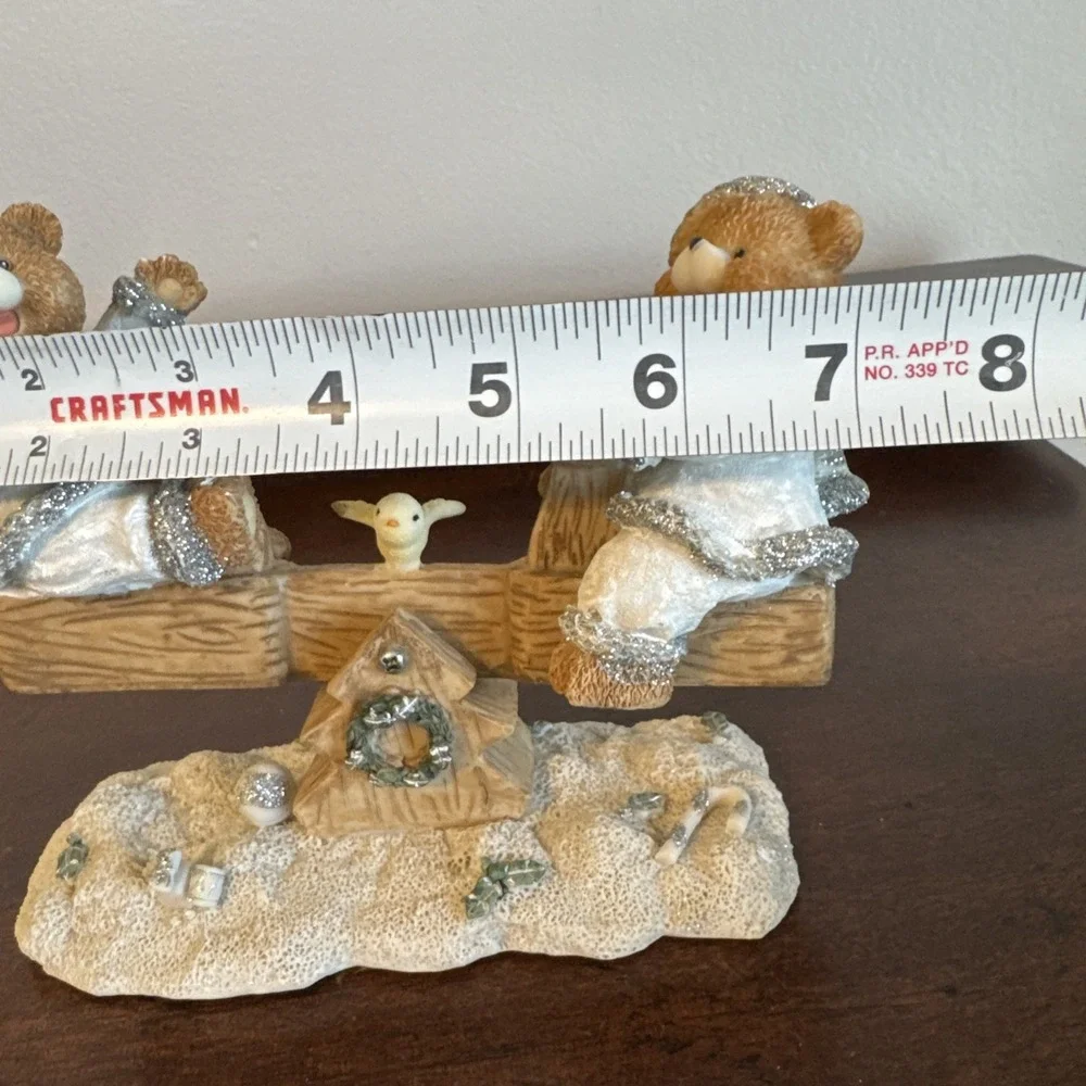 Cherished Teddies On Seesaw With A Bird